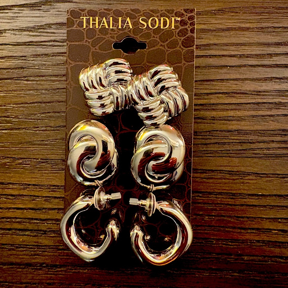 NEW Thalia Sodi silver earrings set